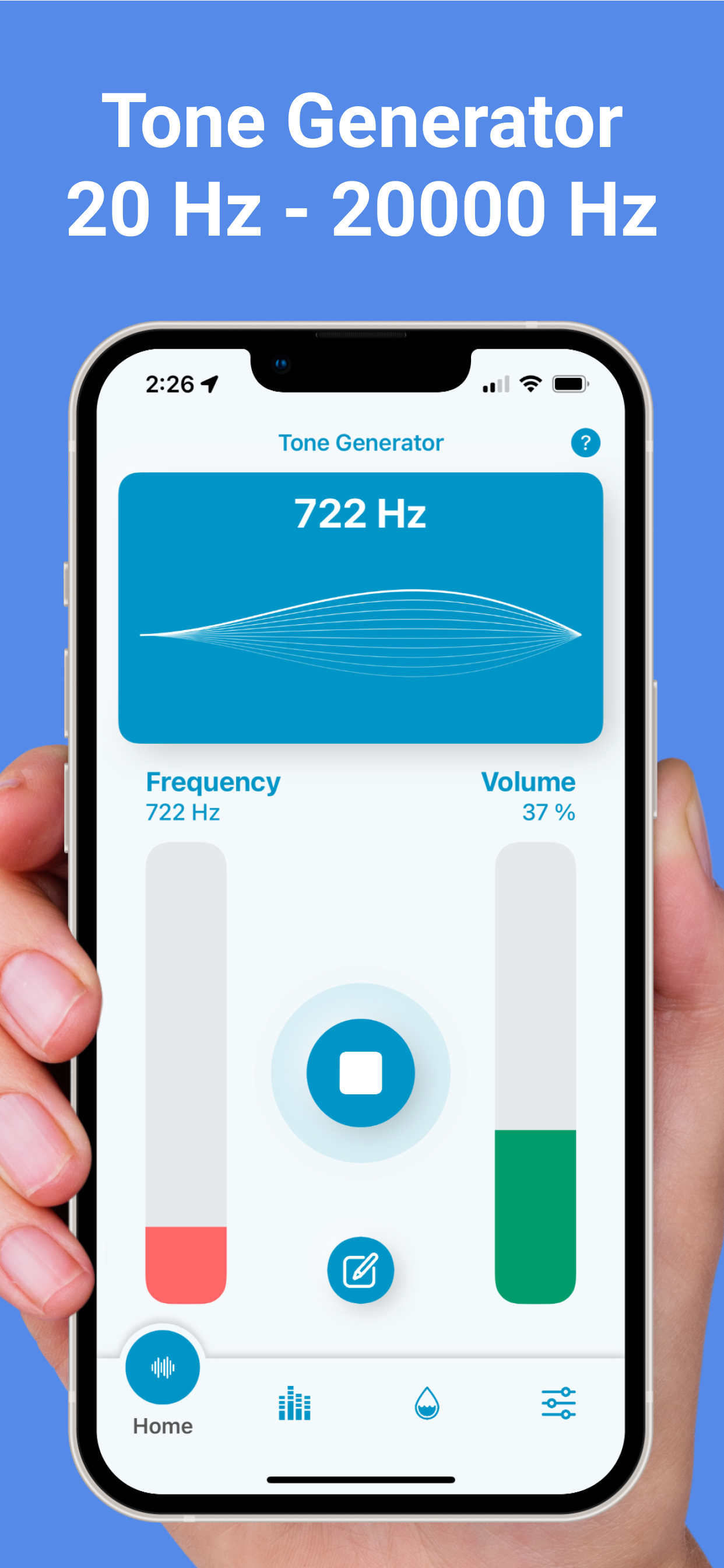 Hz Frequency Generator App Screenshot
